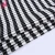 Import Modern design white and black striped pattern cheap polyester tweed woven jacquard fabric from China