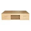 Modern durable wooden tv stand with storage rack &amp; 2 drawers design