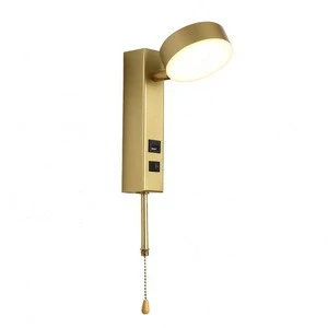 Modern  Interior  Wall Mount Lamp Gold With Switch For Bedroom