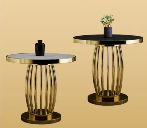 Modern luxury creative  tea table New Design Sofa Set Coffee Table  art stone   with gold metal  leg