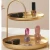 Import Modern Style Gold Color Metal Double Layer Cosmetic Plate Standing Jewelry Tray from China