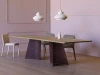 Modern Unique Wood Restaurant Table With Metal Base For Home