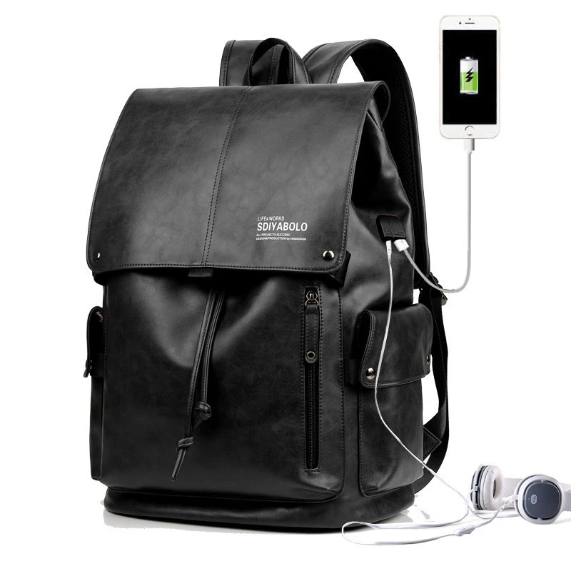 Morden dropshipping OEM custom bag travelling multifunction waterproof leather laptop school backpack