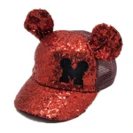 Mouse ear sequins net child cap