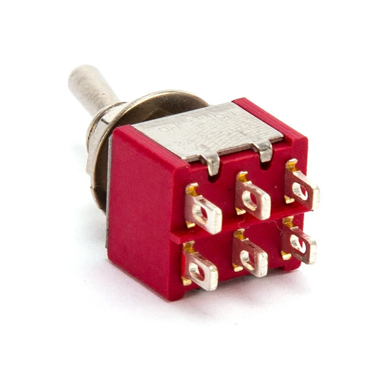 MTS-2 6MM 6A 125V 6Pin 2 Way DPDT Mini Toggle Switch
