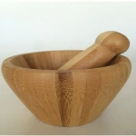 natural living bamboo garlic mortar and pestle with high quality and eco-friendly custom unique mortar and pestle
