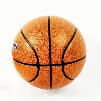 Natural PU Rubber Basketball Brown / Orange / Red Custom Ball Sports Amusement Custom Basketball
