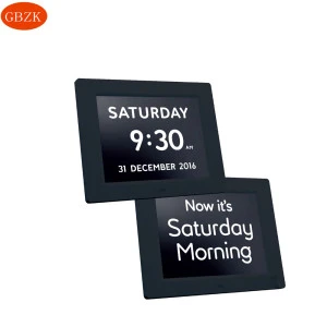 New 8&#39;&#39; LED Dementia Digital Calendar Clock Large Letter Gifts LCD Display Wall Shower Clock Kitchen Timer