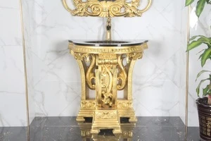 New Arrival Luxury European Royal Designed Golden Bathroom Vanity for Sale BF12-08264b