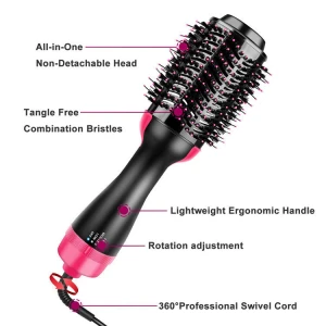 New Arrivals 2021 3 In 1 Electric Volumizing Hot Air Styler Dryer Brush Hair Straightener Curly Brush Hair Dryer