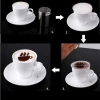New Creative 16Pcs/set Fashion Cappuccino Coffee Barista Stencils Template Strew Pad Duster Spray Tools