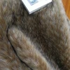 New design brown eco friendly 100% polyester printed long pile acrylic faux raccoon fur fabric
