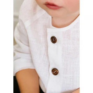 New Design Cute Baby Boys Shirts 100% Organic Cotton Blank Kids T-Shirts Tops With Buttons