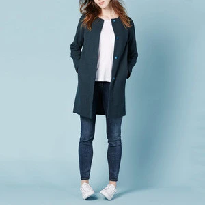 New design lady overcoat women royal blue wool coat