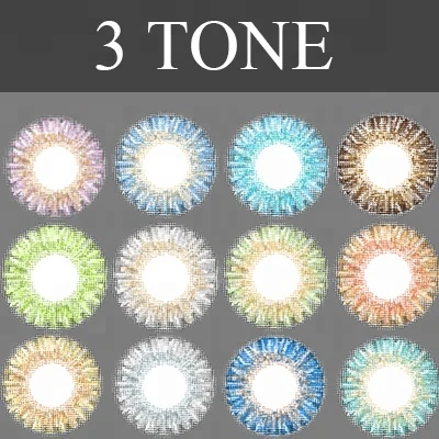 New design wholesale high quality 3 tone colored contact lenses for eyes