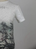 New Hot Sale Digital Printing Slub Jersey Short-sleeved Cotton Fashion Mens Round-neck T-shirts
