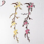 New Plum Blossom Flower Applique Clothing Embroidery Patch Iron On Patches Craft Sewing Repair Embroidered