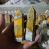 New product natural hornet stone points yellow bumblebees crystal stone points crystal crafts for decoration