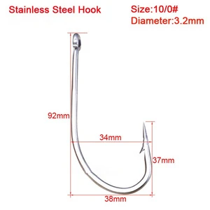 New Stainless Steel Fishing Hook 1/0#-10/0# Jig Hook Hand-grinding Fishhook Bass
