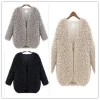 New style Loose V neck long sleeve winter women faux fur coat