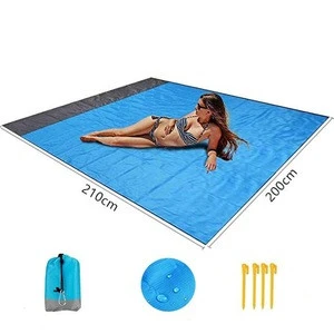 New  Waterproof and Sandfree Easy Fold Plaid Mat Portable Camping Picnic Beach Mats Blanket