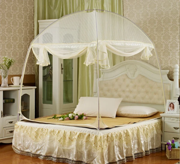 new With elegant design polyester double bed mosquito net