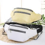 New Women Faishon Zipper Pack Fanny Pack Pu One-Shoulder Cross-Belt Mobile Phone Bag Waterproof Ladies Waist Sport Belt Bag