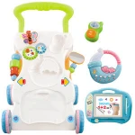 Newest Multi-functional Toys Early Education Learning Activity Baby Trolley Walker With Music And Light