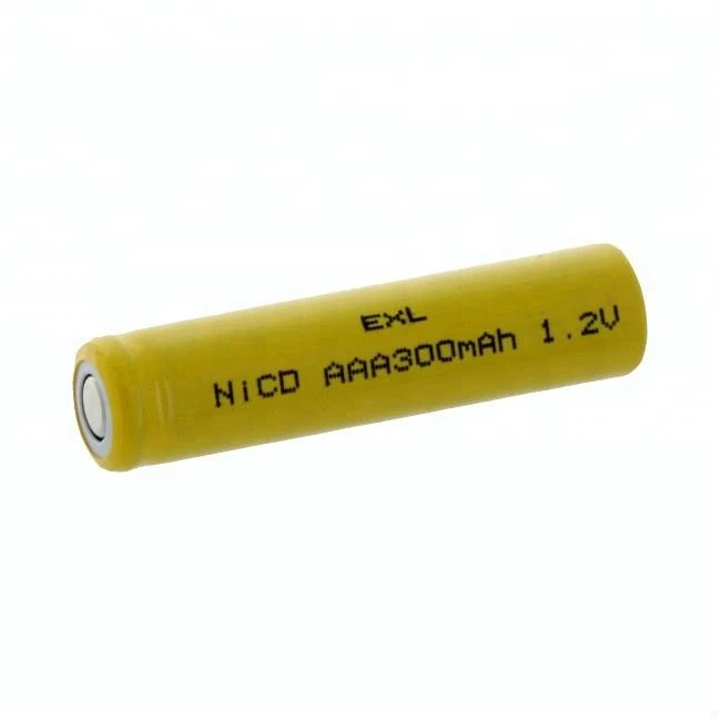 ni-cd 1.2V AAA 300mah nickel cadmium battery AAA300 Nicd rechargeable battery Cell for emergency power supply