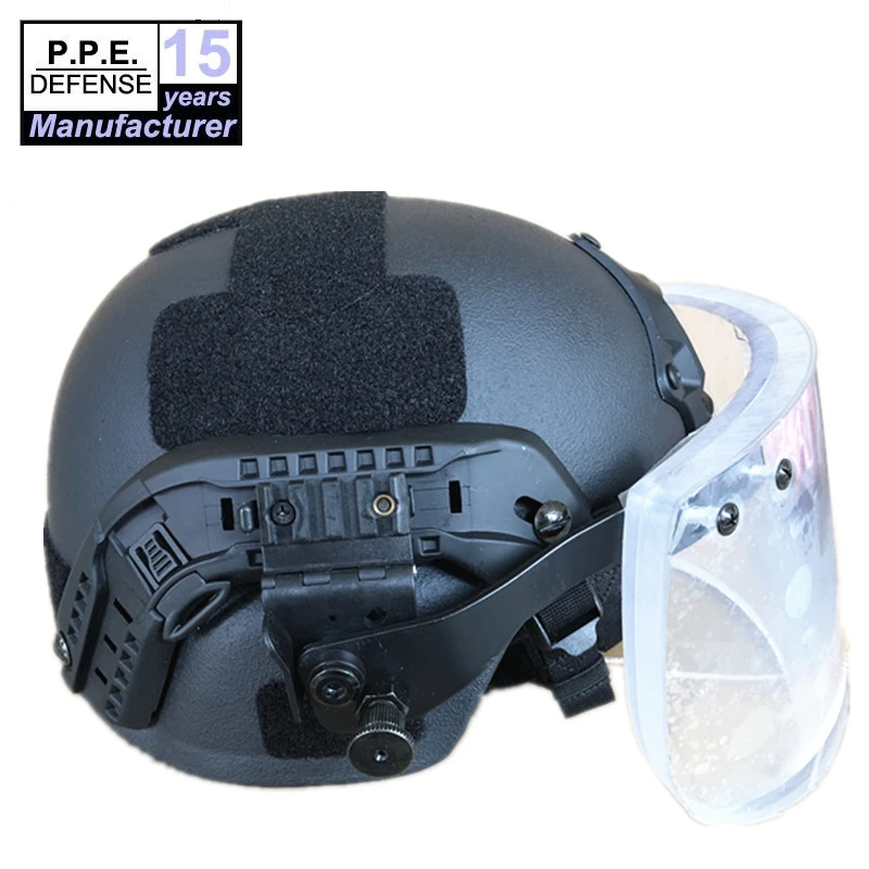 NIJ IIIA Military Aramid Mich Ballistic Helmet with Visor Bullet Proof Helmet Visor