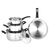 Non Stick Stainless Steel Lided Cooking Sauce Pot Set Round Pans Cookware Set