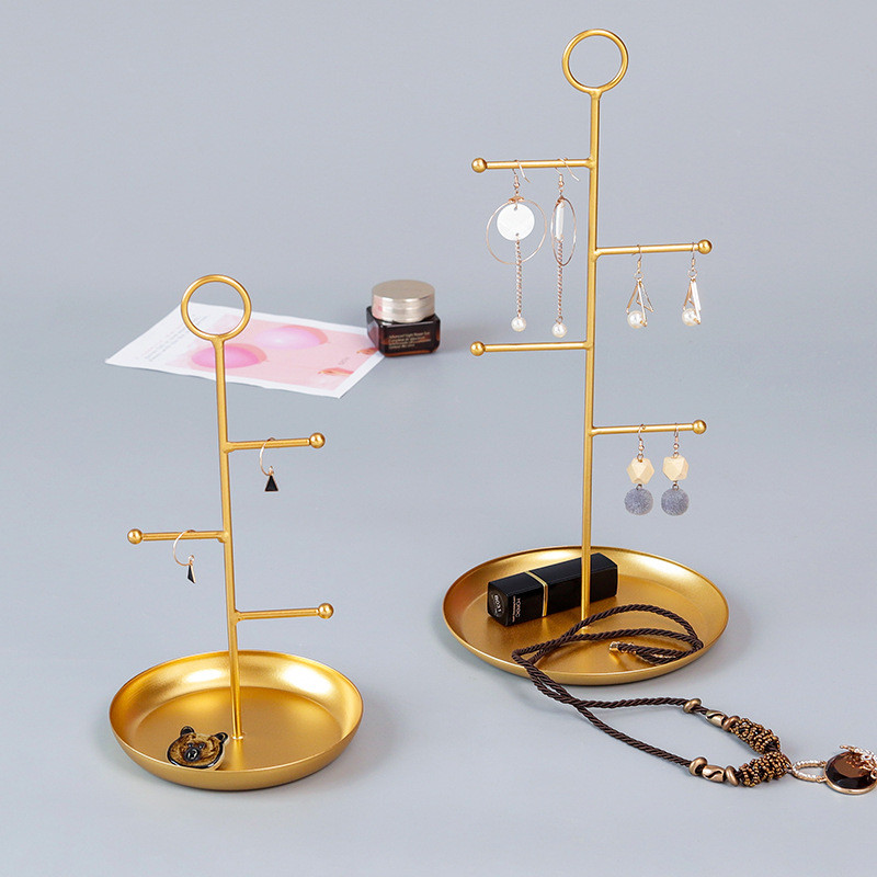 Buy Nordic Light Luxury Gold Ironwork Jewelry Rack Creative Makeup ...
