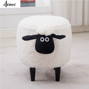 Nordic Style New Arrival Cute Lamb Animal Shape Fabric Kids Storage Ottoman