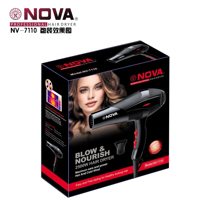 NOVA 2in1 Wholesales Professional DC Motor 2500W Powerful New Package Home Use Nova Hair Dryer