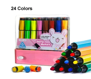 novelty 24 36 48 60 100 colors students fineliner drawing Painting Marker korea Marker Pens stamp pen