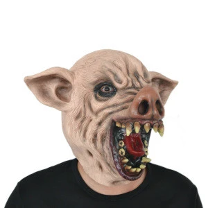 Novelty Animal Pig Full Head Scary Latex Party Face Halloween Masks