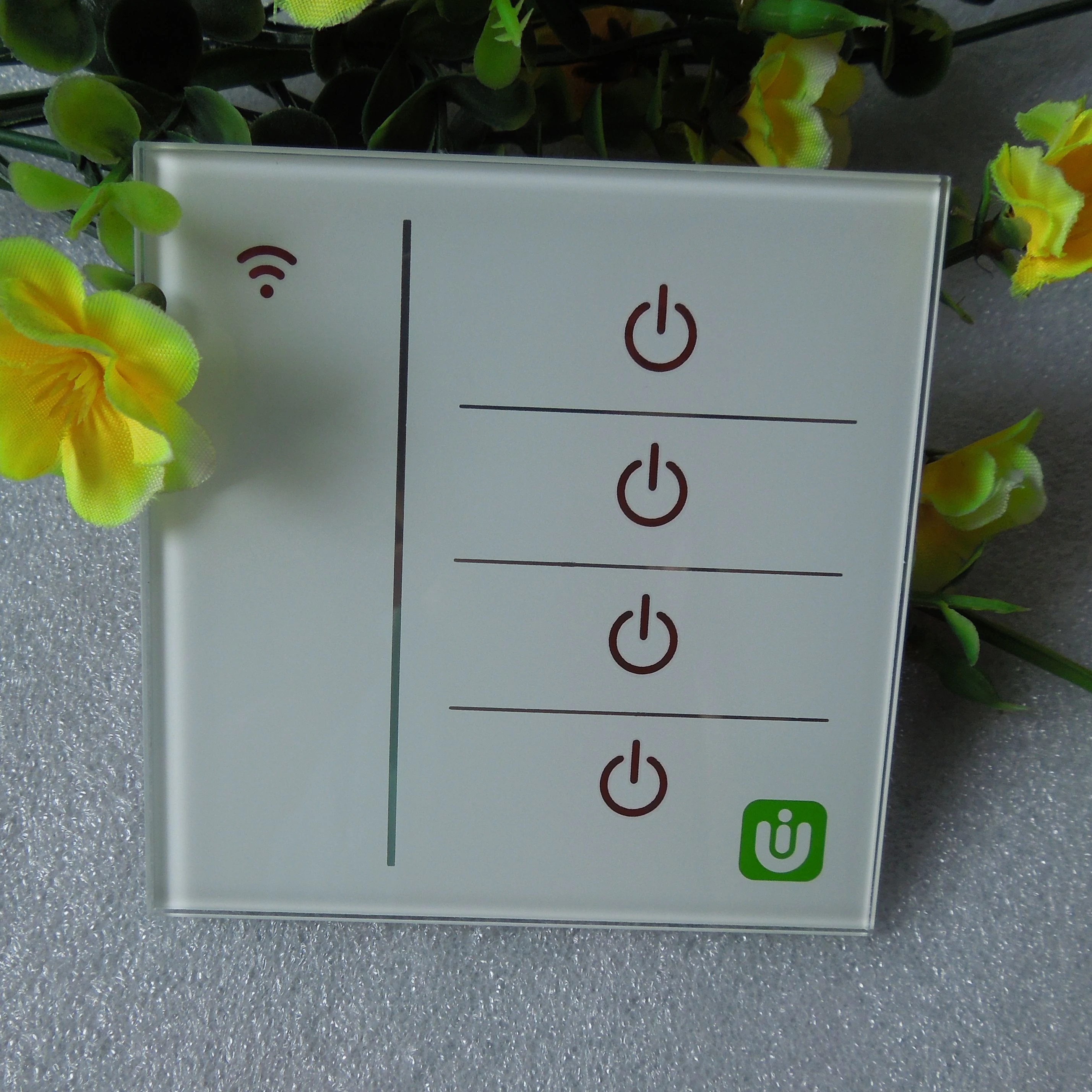 OEM Customized Wifi Switch 4 Gang Smart Home Remote Control Wall Switch Glass Panel