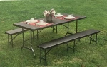 OUTDOOR FOLDABLE HDPE MATERIAL, 6FT FOLDING LONG BENCH. PATIO BENCH