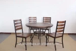 Outdoor Furniture Garden Set woodiness metal leg design round table Garden Furniture /Folding Table and Chair use for patio