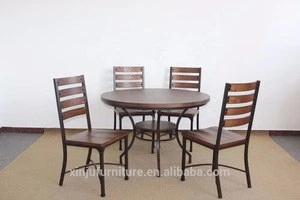 Outdoor Furniture Garden Set woodiness metal leg design round table Garden Furniture /Folding Table and Chair use for patio