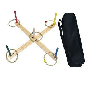Outdoor Lawn Wooden Ring Toss Game Set in Big Size