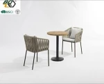 Outdoor Rope weaving garden aluminum stackable chair