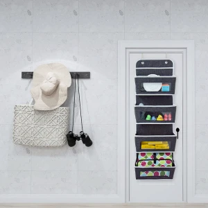 Over The Door Organizer Wall Closet Hanging Storage Bag with 4 Clear Window