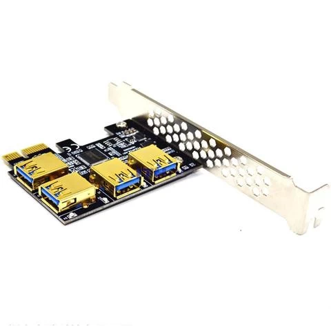 PCIe 1 to 4 PCI Express Multiplier Riser Card Usb3.0 Slot  PCI-E 1 to 4 PCI-E Graphics Expansion Card Adapter