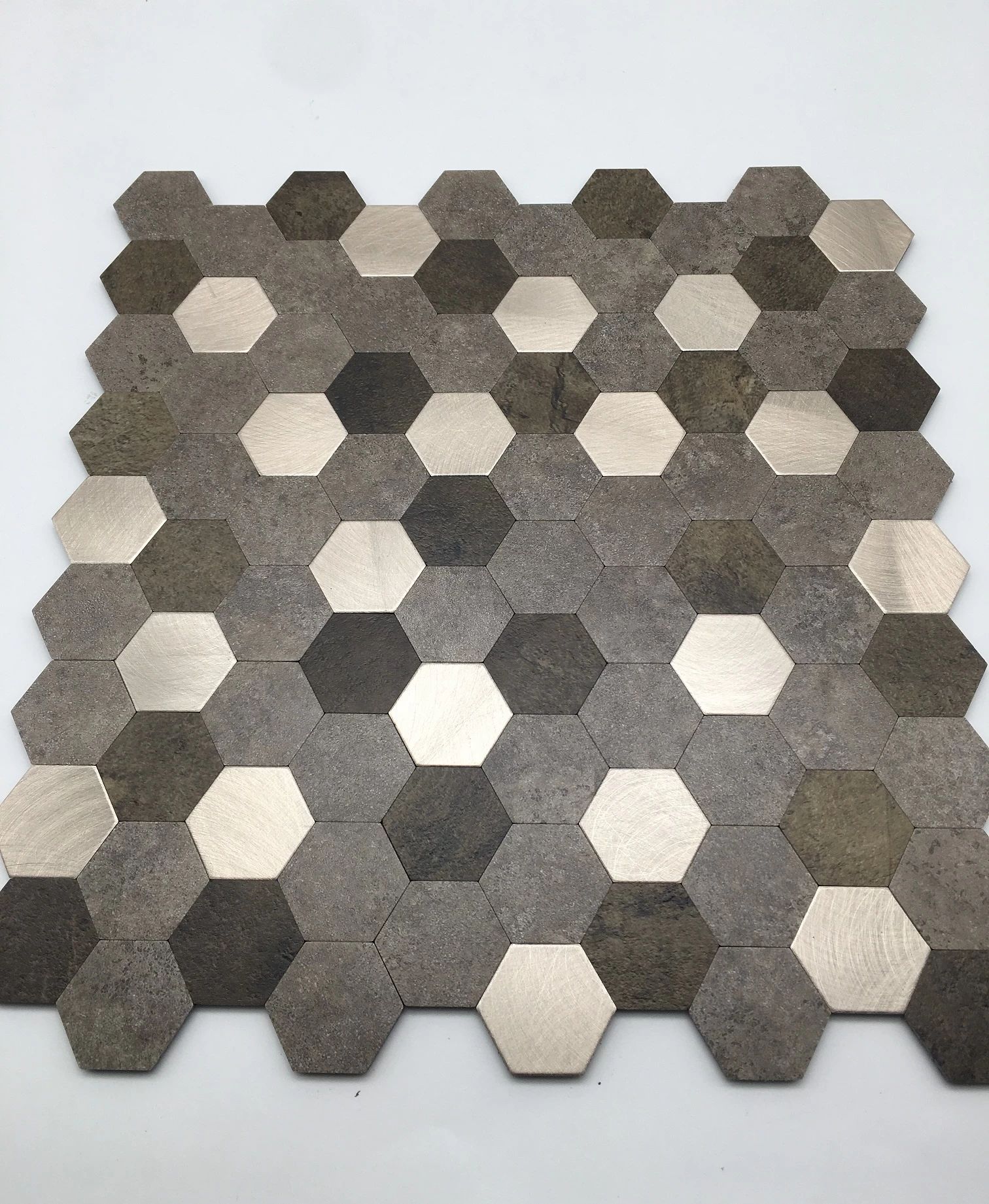 Peel and Stick Backsplash Self Adhesive Vinyl Tile Interior Wall Decor Easy DIY Hexagon Style mosaic tile