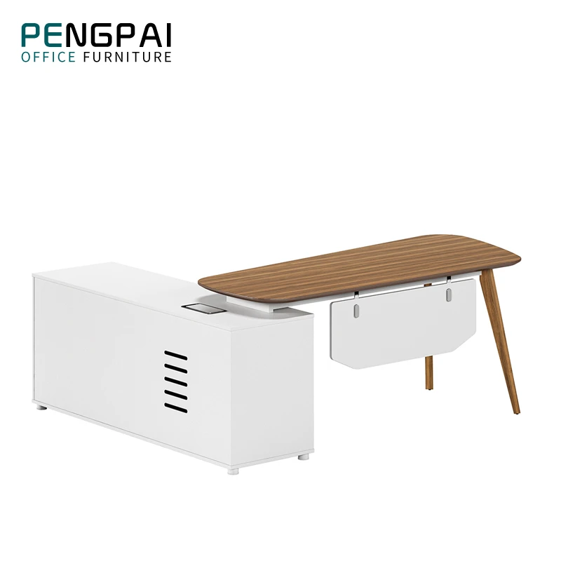 Pengpai new design luxury office table modern wooden principal desk office table