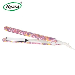 Personalized Flower Painted Fast Hair Straightener Hair Flat Iron with Ceramic Coating 35W