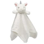Personalized Polyester Microfiber unicorn soft baby security blanket with animal head