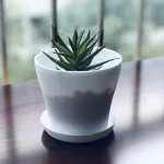 Plastic Plant Pot With Saucer, Decorative Plastic Gardening Flower Pot