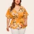Import Plus Size V-neck Printing Shirt Waist Belt Loose Tops Chiffon Blouse Shirt for Women from China